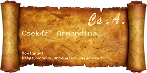 Csekő Armandina névjegykártya